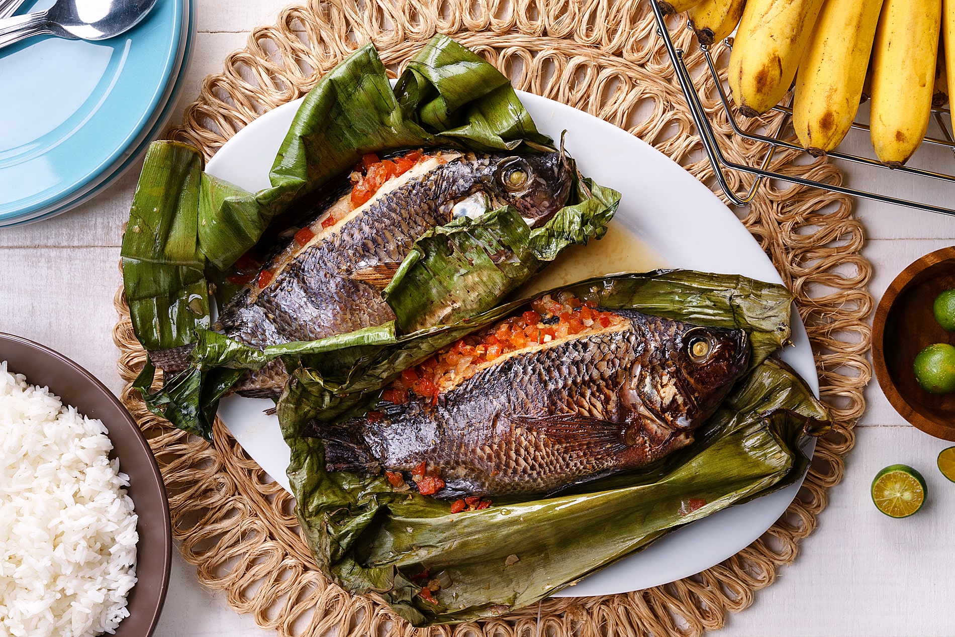 Steamed Tilapia in Banana Leaf