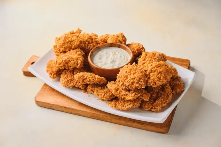Corn Flake Crusted Chicken Nuggets with Creamy Ranch Dressing