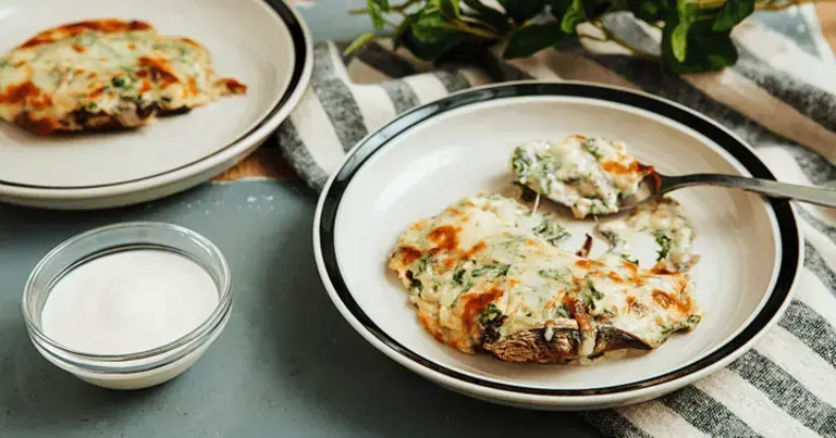 Stuffed Portobello with Spinach Bechamel