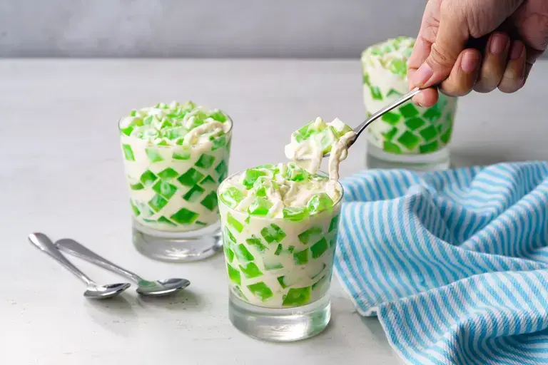 Buko Pandan in a glass