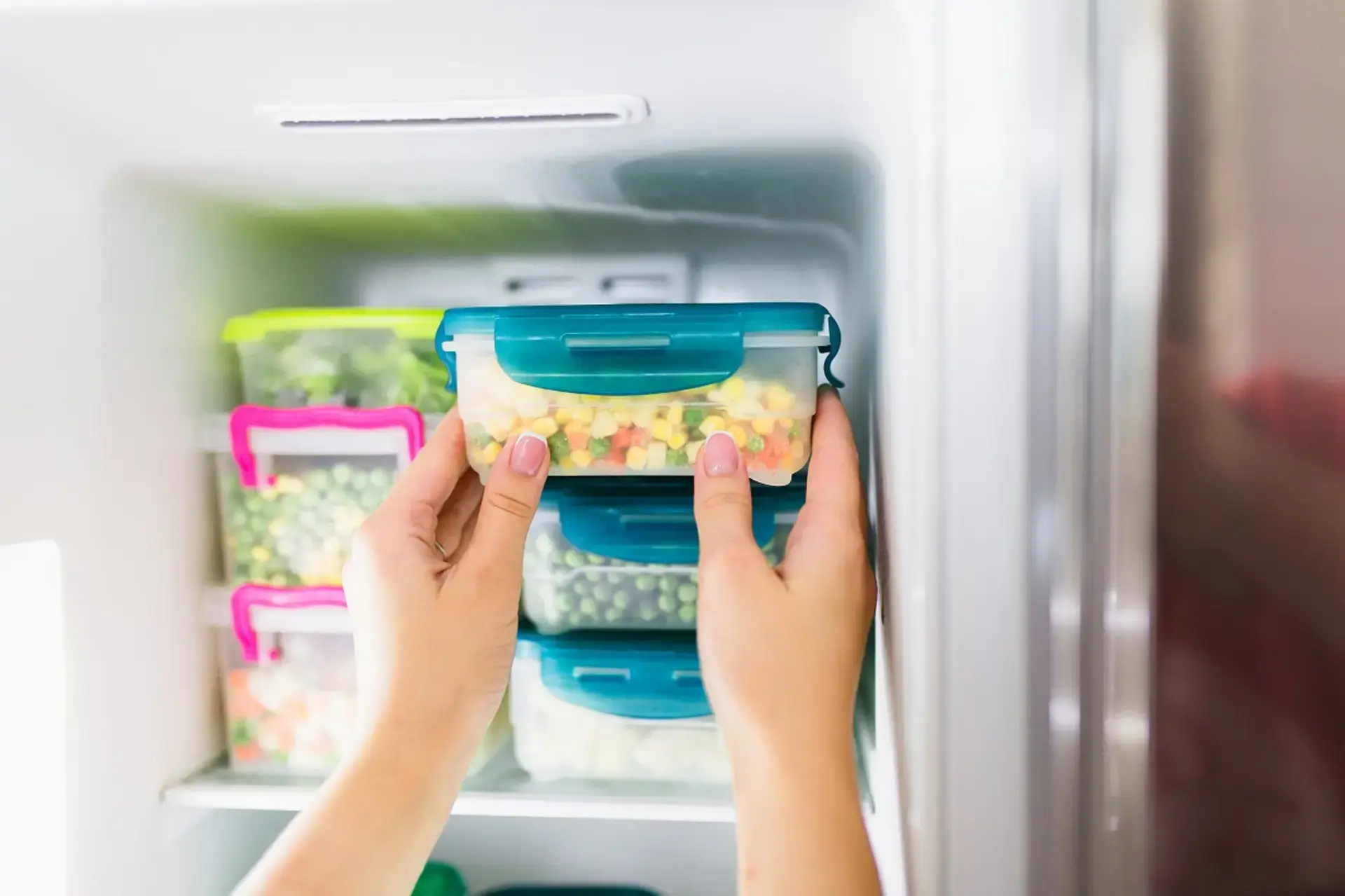 Container with mixed frozen vegetables v2